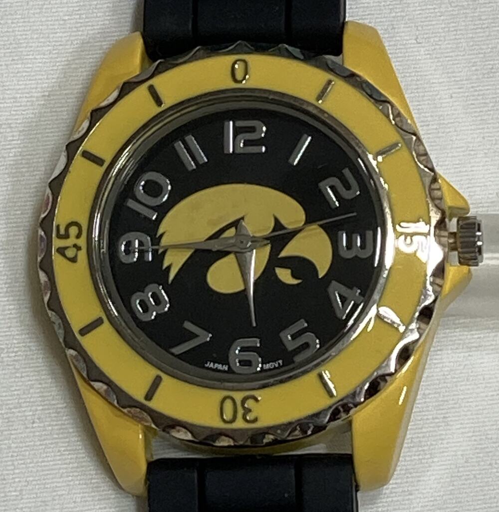 Iowa Hawkeyes Sculpted Edge Silicone Band Watch, Unisex, NCAA